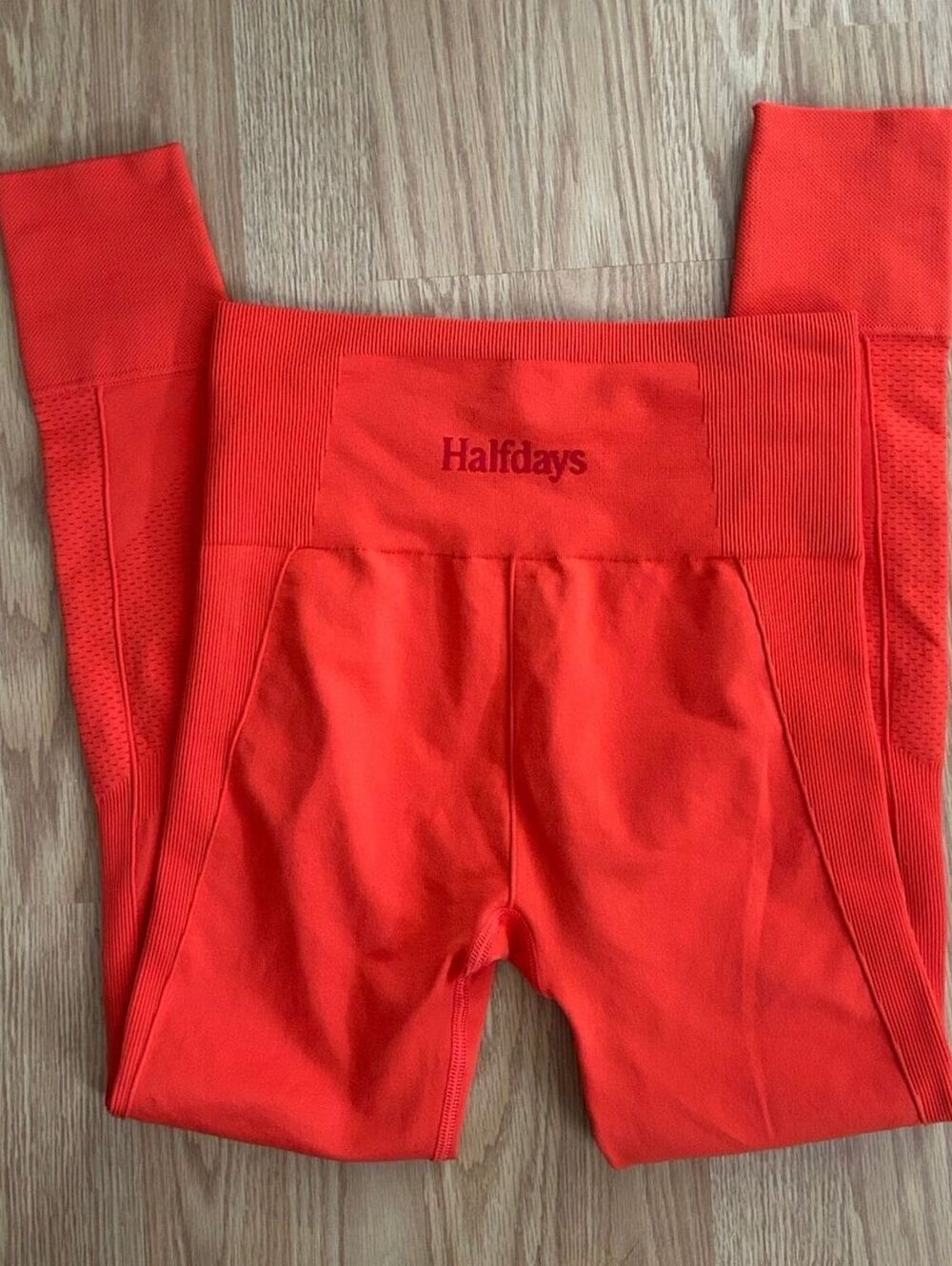 Halfdays Seamless Leggings Orange Size Small Athletic Ski Base Layer